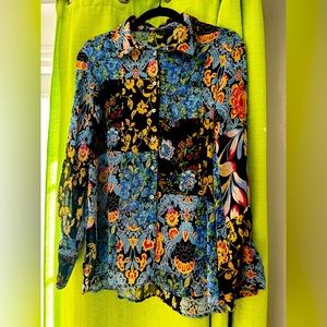 Zara Flowy Patchwork Blouse